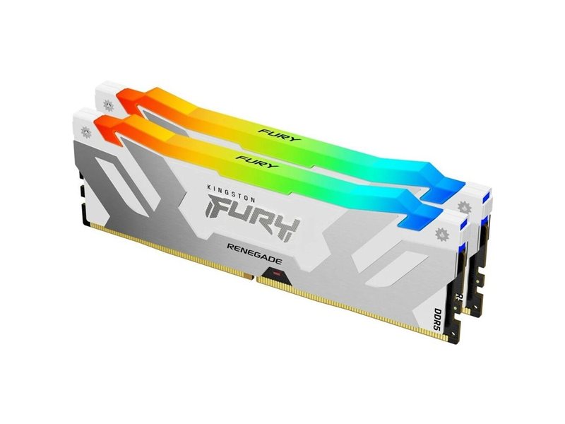 Память оперативная/ Kingston 32GB 6400MT/s DDR5 CL32 DIMM (Kit of 2) FURY Renegade RGB White XMP