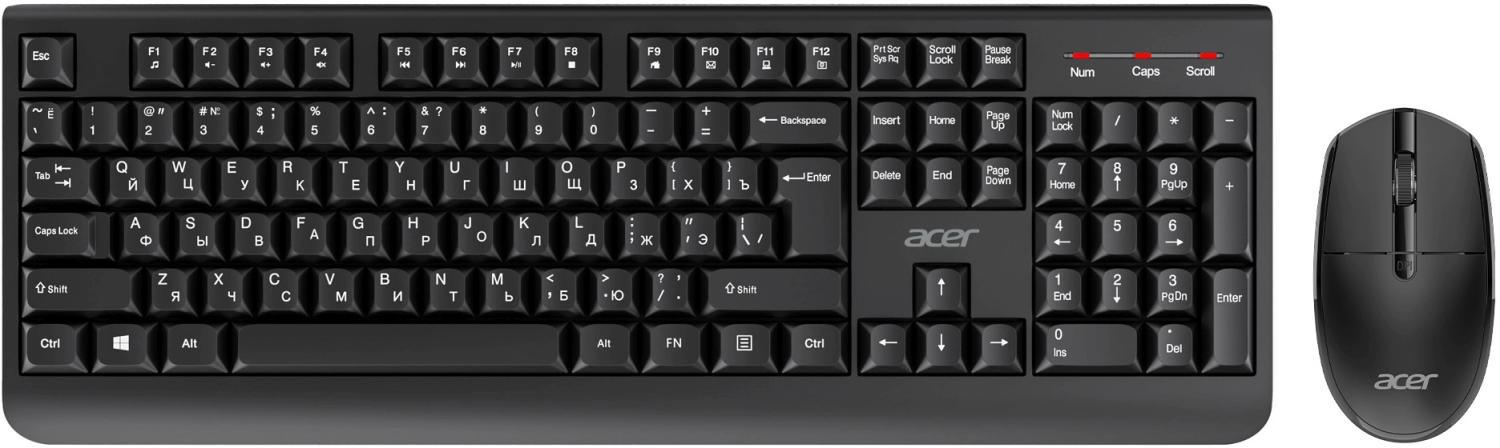 Клавиатура + мышь Acer OCC401 клав:черный мышь:черный USB беспроводная Multimedia (ZL.ACCCC.016)