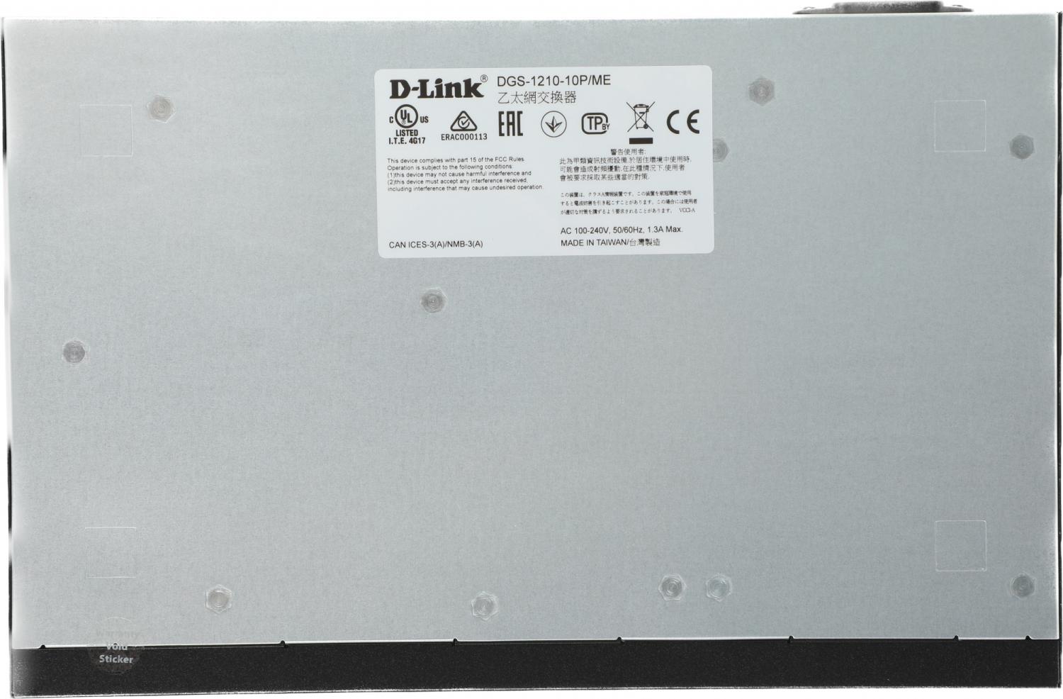 Коммутатор D-Link DGS-1210-10P/ME/A1A 8x1Гбит/с 2SFP 8PoE управляемый