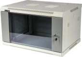 Шкаф коммутационный Lanmaster (TWT-CBWPG-18U-6X6-GY) настенный 18U 600x600мм пер.дв.стекл задн.дв.спл.стал.лист 60кг серый 45кг 902мм