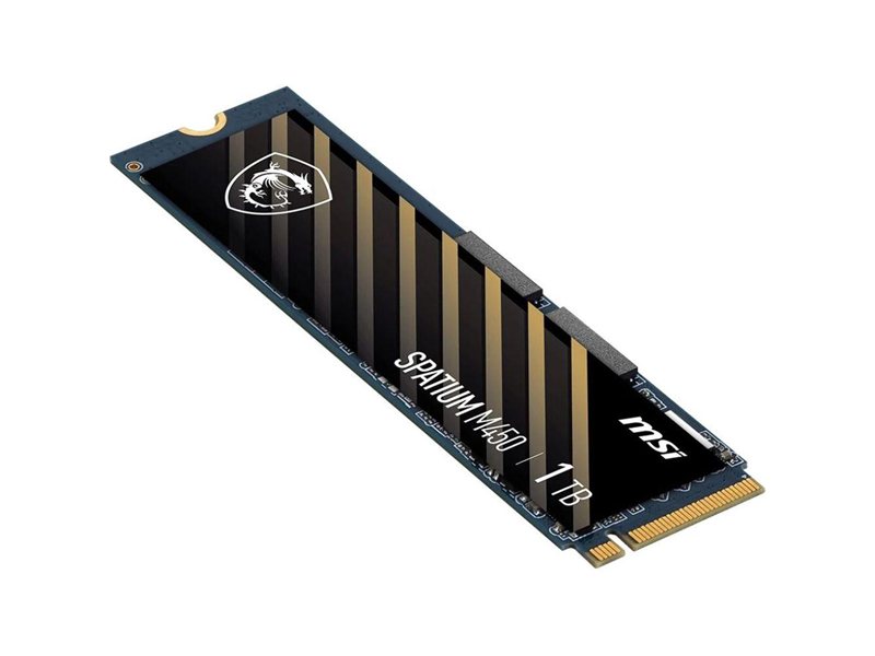 Твердотельный накопитель MSI SSD SPATIUM M450, 1000GB, M.2(22x80mm), NVMe, PCIe 4.0 x4, 3D TLC, R/W 3400/2500, IOPs , TBW 350, DWPD 0.19 (5 лет)