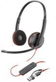 Наушники с микрофоном Poly Blackwire 3220 черный накладные USB оголовье (8X228A6)