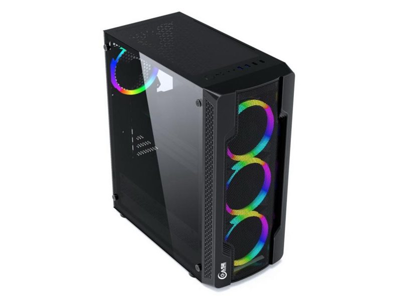 Powercase CMIXB-L4 Корпус Mistral X4 Mesh LED, Tempered Glass, 4x 120mm fan, чёрный, ATX (CMIXB-L4)