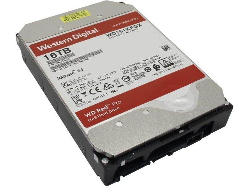 Жесткий диск HDD WD SATA3 16Tb Red Pro 7200 512Mb 1 year warranty