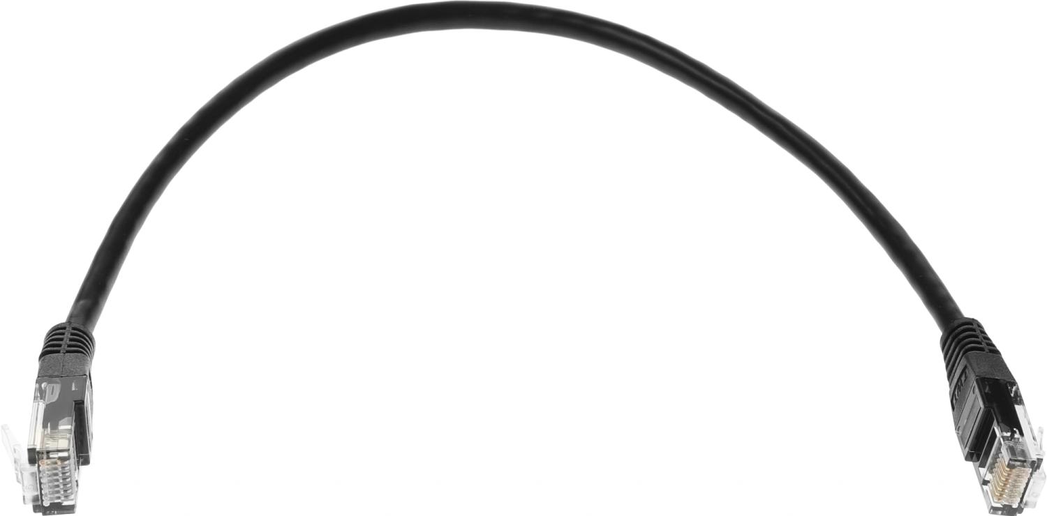 Патч-корд Lanmaster TWT-45-45-0.3-BK UTP RJ-45 вил.-вилка RJ-45 кат.5E 0.3м черный ПВХ (уп.:1шт)