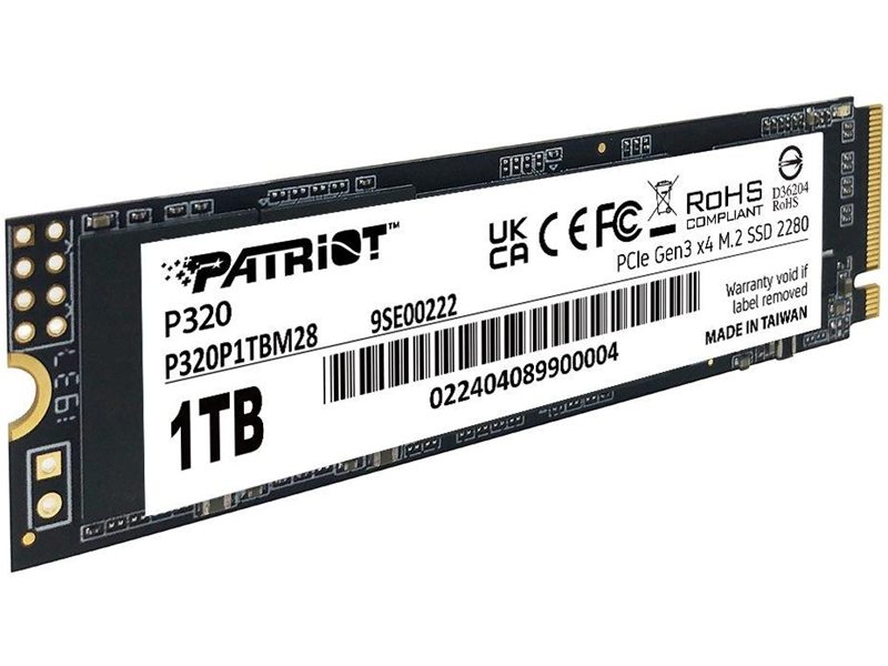 Накопитель SSD Patriot PCIe 3.0 x4 1TB P320P1TBM28 P320 M.2 2280