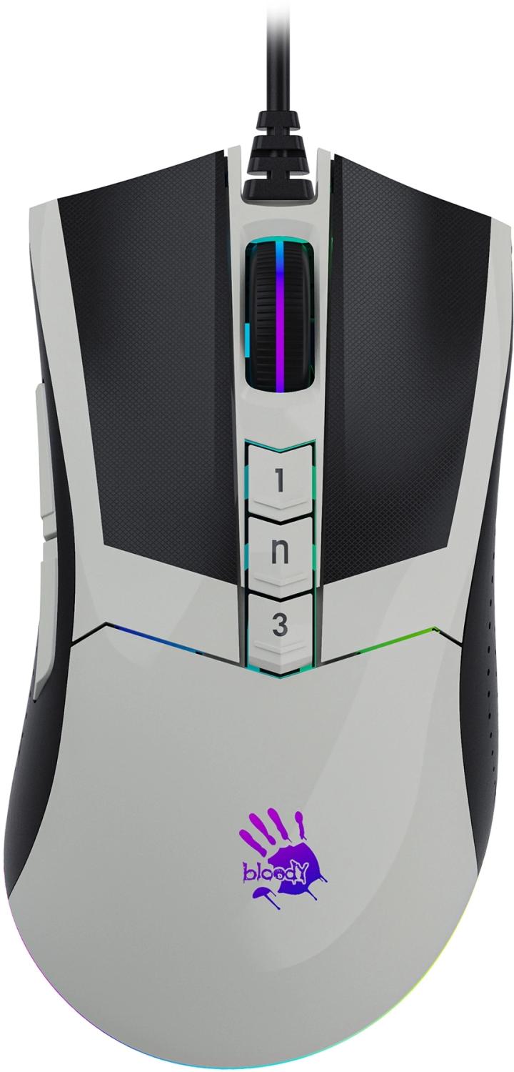Мышь A4Tech Bloody W90 Max белый/черный оптическая 10000dpi USB 10but (W90 MAX PANDA)