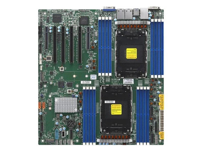 Supermicro MBD-X13DEI-B 2xLGA-4677, Intel Xeon SP gen 4, Intel C741, 16x DDR5 4800/4400/4000 MHz. 2x1Gbe Base-T BCM5720+1xMgmt LAN, 10xSATA3, 2xSATA-DOM, 6xUSB3,  4xPCI-Ex16+2xPCI-E x8+3xMCIO x8, 2xM.