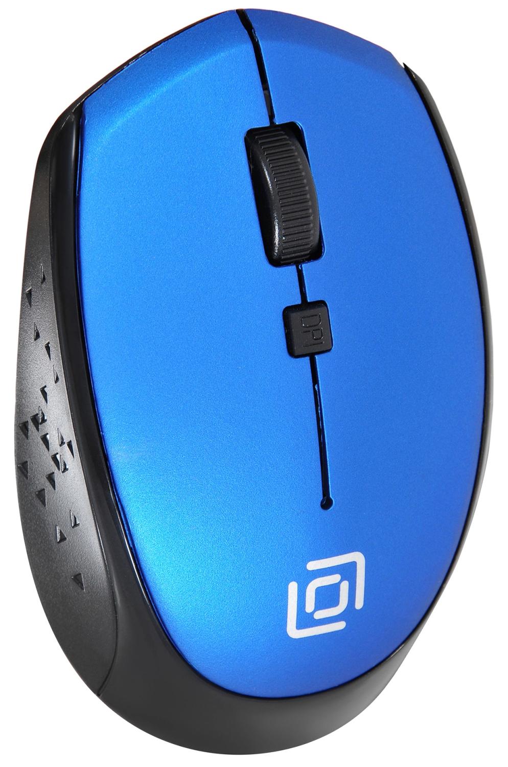 Мышь Оклик 488MW черный/синий оптическая 1600dpi беспров. USB для ноутбука 4but (1196569)