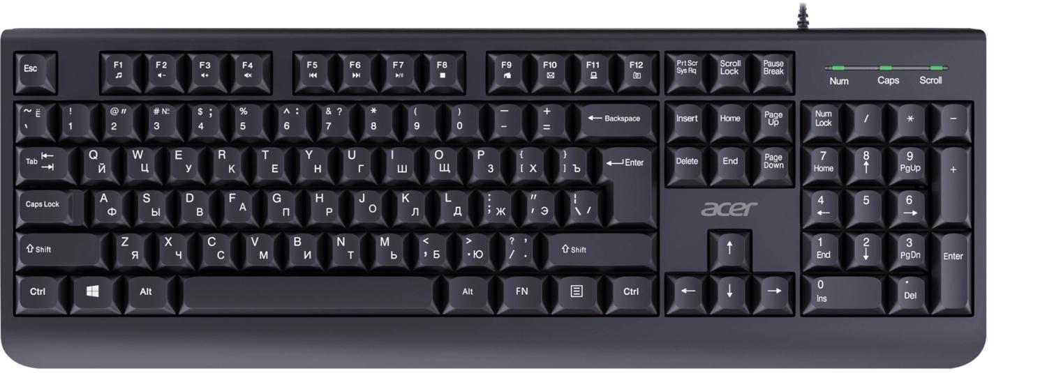 Клавиатура + мышь Acer OCC400 клав:черный мышь:черный USB (ZL.ACCCC.015)