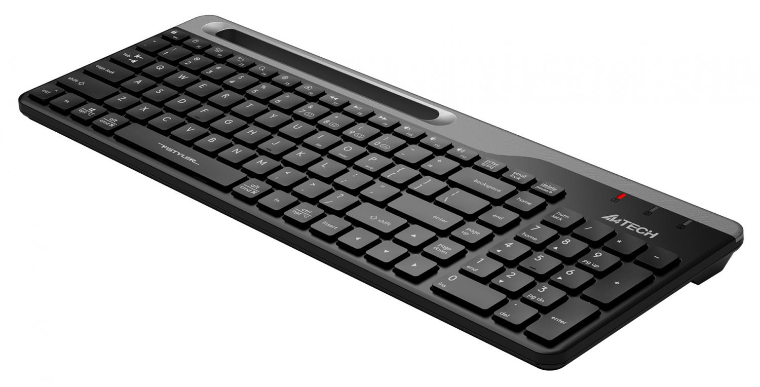 Клавиатура A4Tech FBK25 черный/серый USB беспроводная BT/Radio slim Multimedia (FBK25 BLACK)