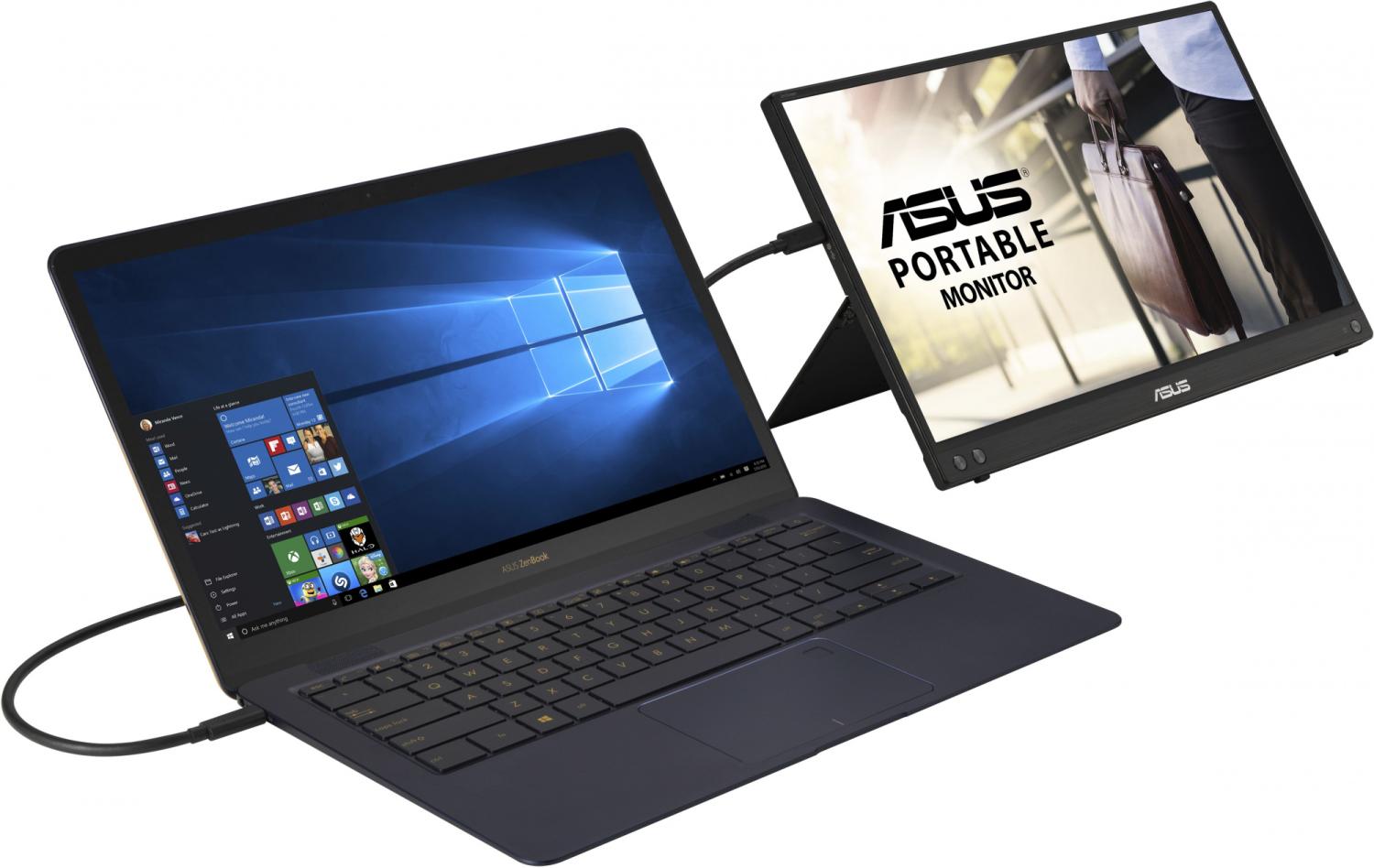 Монитор Asus 15.6" ZenScreen MB16ACV темно-серый IPS LED 16:9 глянцевая 250cd 178гр/178гр 1920x1080 60Hz FHD USB 0.83кг