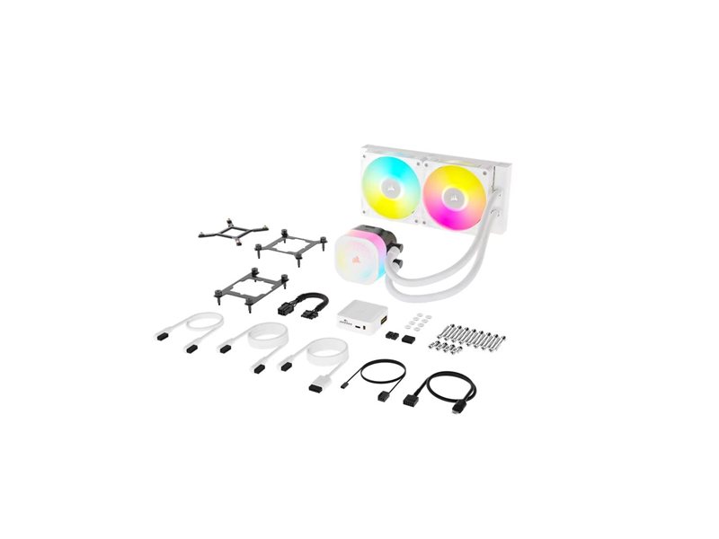 Система жидкостного охлаждения/ Water Cooling System Corsair iCUE LINK TITAN 240 RX RGB (240mm, White, RGB/ Fans: 2x120mm, 73.5CFM, 36dBA, 2100RPM/ S: 1851, 1700, AM5, AM4)