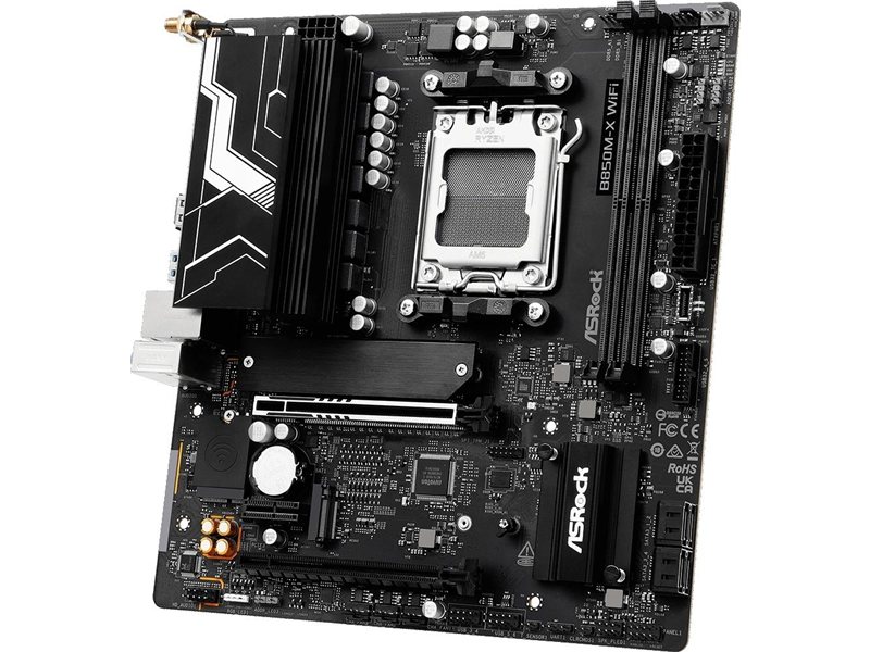 Материнская плата Asrock B850M-X WIFI R2.0 Socket AM5 AMD B850 2xDDR5 mATX AC`97 8ch(7.1) 2.5Gg RAID+HDMI+DP