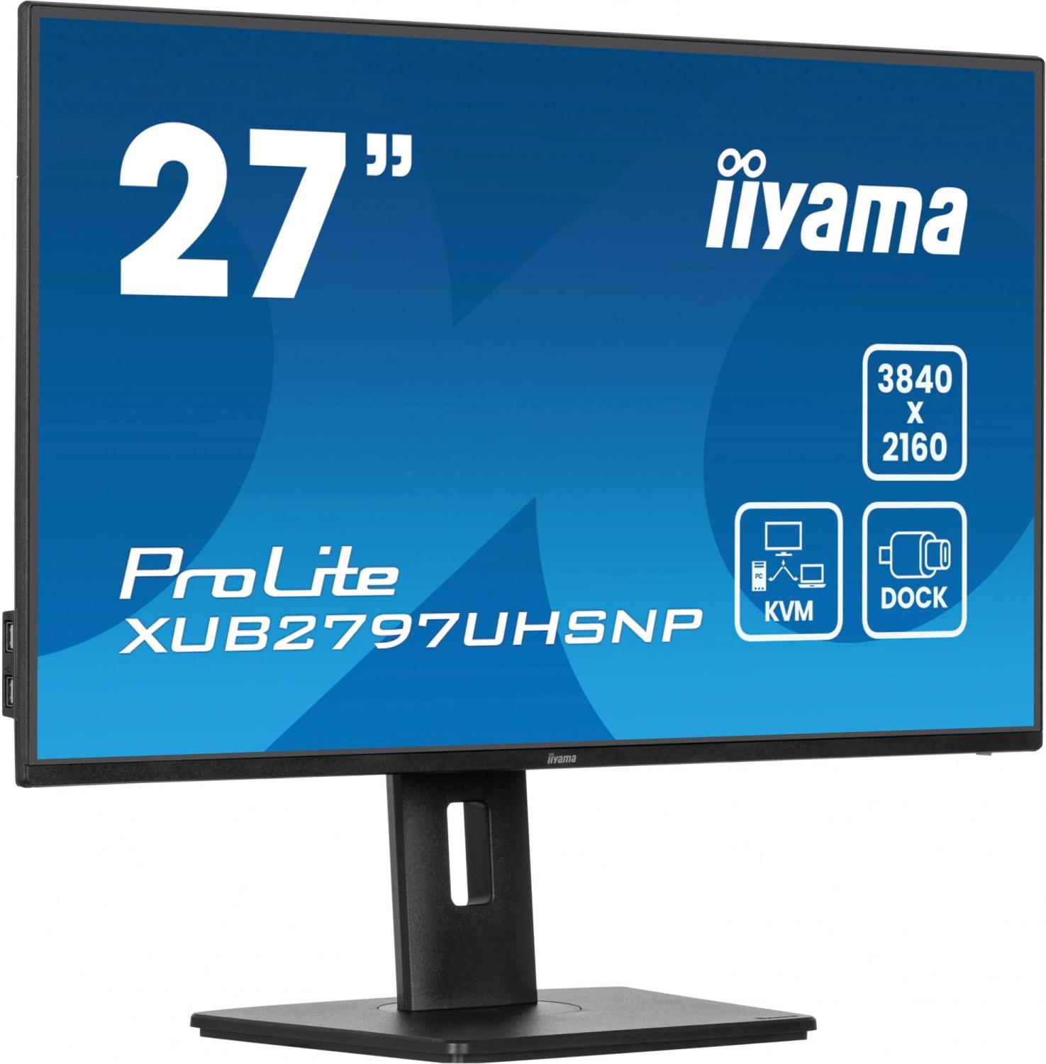 Монитор Iiyama 27" ProLite XUB2797UHSNP-B1 черный IPS LED 16:9 HDMI M/M матовая HAS Piv 1300:1 350cd 178гр/178гр 3840x2160 60Hz DP 4K USB 6.1кг