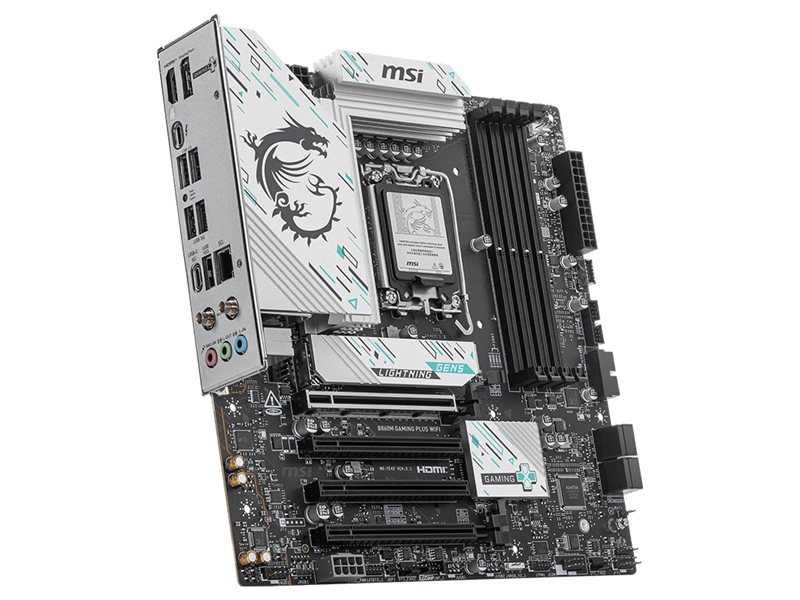 Материнская плата MSI B860M GAMING PLUS WIFI Soc-1851 Intel B860 4xDDR5 mATX AC`97 8ch(7.1) 5Gigabit RAID+HDMI+DP