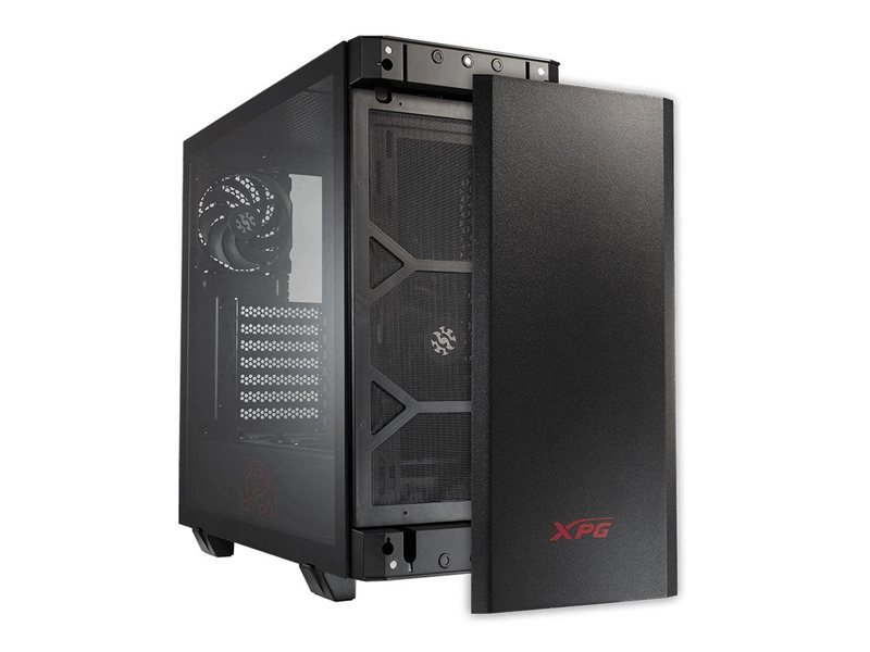 Корпус XPG INVADER BLACK (INVADER-BKCWW) (Midi-Tower, черный, TG, 120mm fan*2)
