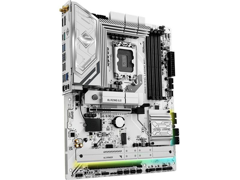 Материнская плата ASROCK B860 STEEL LEGEND WIFI, LGA1851, B860, 4*DDR5, 4*SATA, 4*M.2, 4*USB 3.2, 3*USB 2.0, Type-C, 2*PCIx16, 1*M.2 (Key E), HDMI+DP, ATX