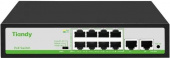 Коммутатор Tiandy TC-P3S010 F/0820/AT/90/V2.0 (L2) 10x100Мбит/с 8PoE 90W неуправляемый