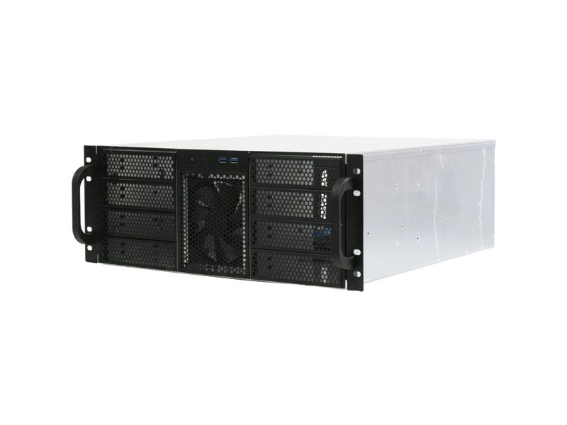 Procase RE411-D8H4-E-55 Корпус 4U server case,8x5.25+5HDD,черный,без блока питания,глубина 550мм,MB EATX 12"x13"