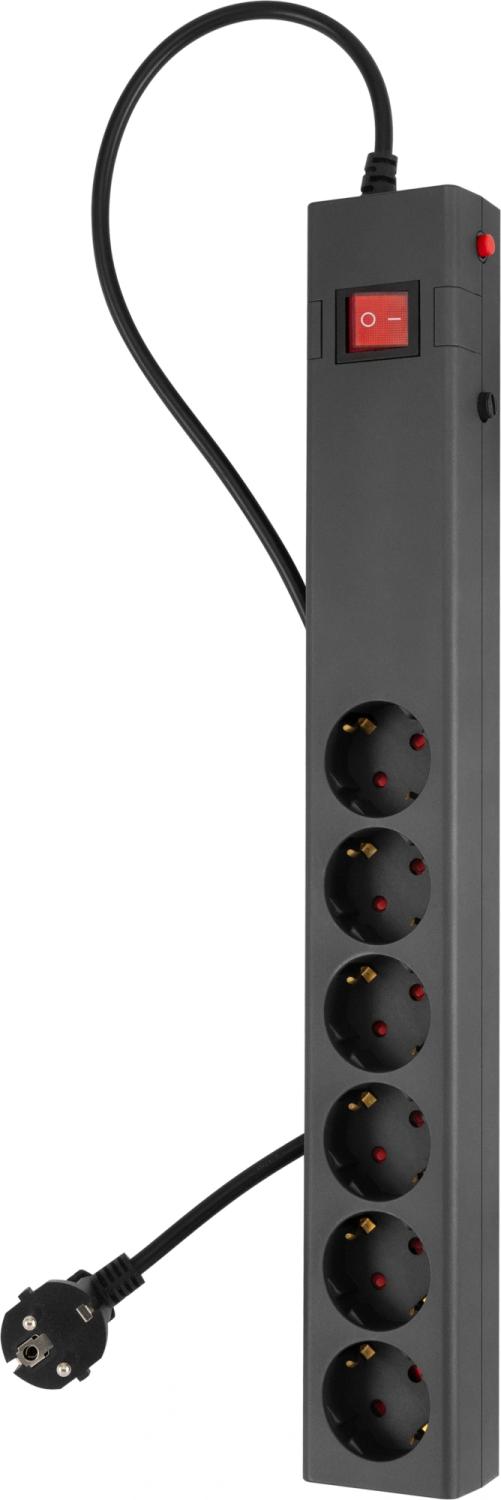 Сетевой фильтр Buro 600SE-16-3-B 3м (6 розеток) черный (коробка)