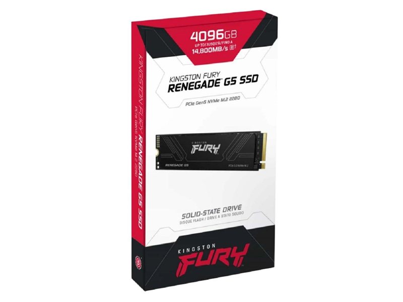 Твердотелый накопитель Kingston SSD 4TB SFYR2S/4T0 Fury Renegade G5 M.2 2280 PCIe 5.0 x4 NVMe R14800/W14000MB/s 3D TLC MTBF 2M TBW 4000 Retail 1 Year Warrаnty