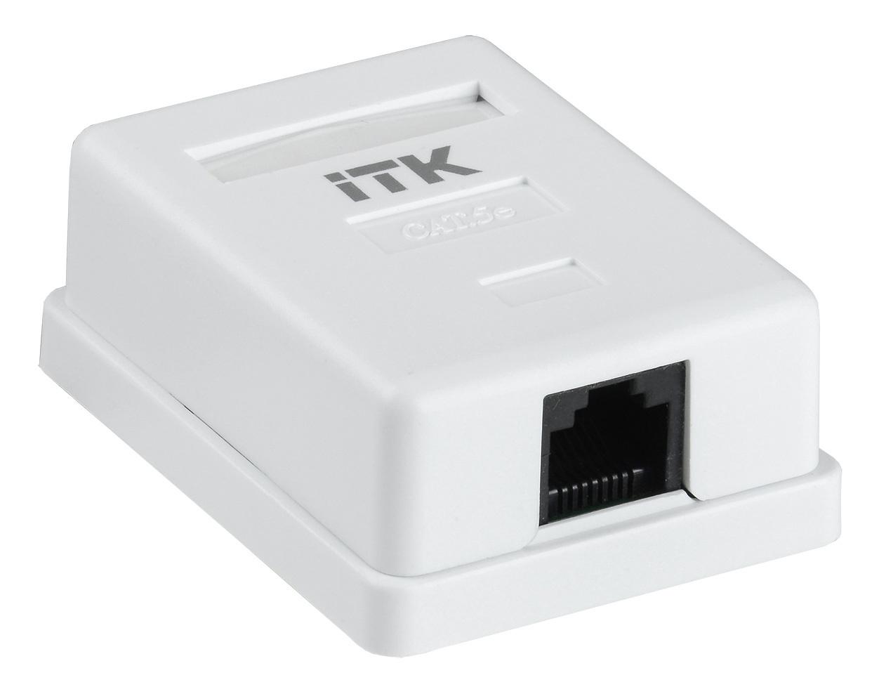 Розетка ITK CS2-1C5EU-12 настен. RJ45 1 кат.5E UTP бел.