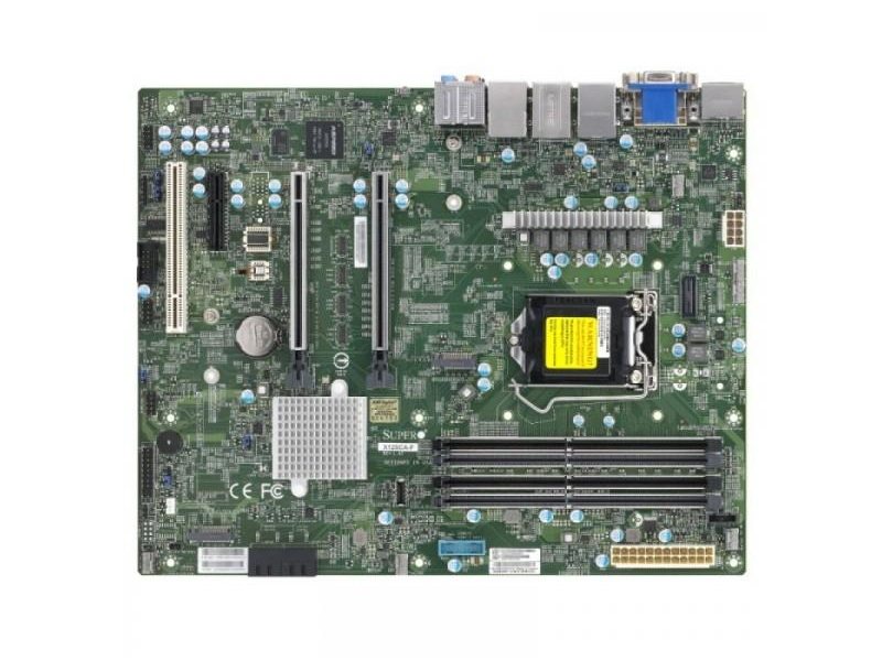 Supermicro MBD-X12SCA-F-B {W-1200 CPU, 4 DIMM slots, Intel W480 controller for 4 SATA3 (6 Gbps) ports, RAID 0,1,5,10, 1 PCI-E 3.0 x4, 2 PCI-E 3.0 x16 slots}