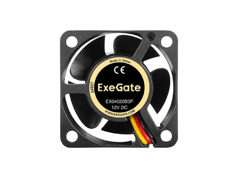 Exegate EX297016RUS Вентилятор 12В DC ExeGate EX04020B3P (40x40x20 мм, 2-Ball (двойной шарикоподшипник), 3pin, 6300RPM, 28dBA)