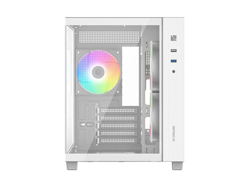 Корпус Case ID-Cooling VIEW 500 ARGB White mATX/win TG/3 fans/Gen2 Type C/CPU 162mm/GPU 407mm/no PSU