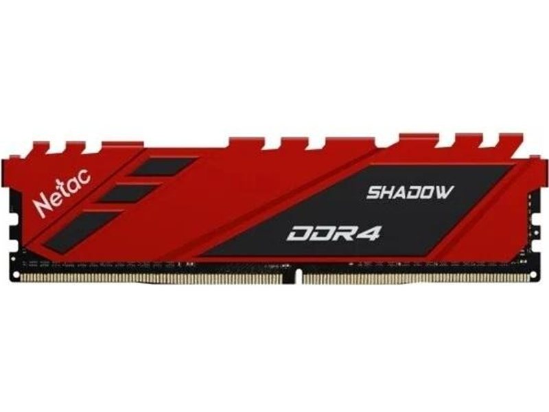 Оперативная память Netac Shadow 8GB DDR4-3600 (PC4-28800) C18 18-22-22-42 1.35V XMP Memory module (DIMM) Red