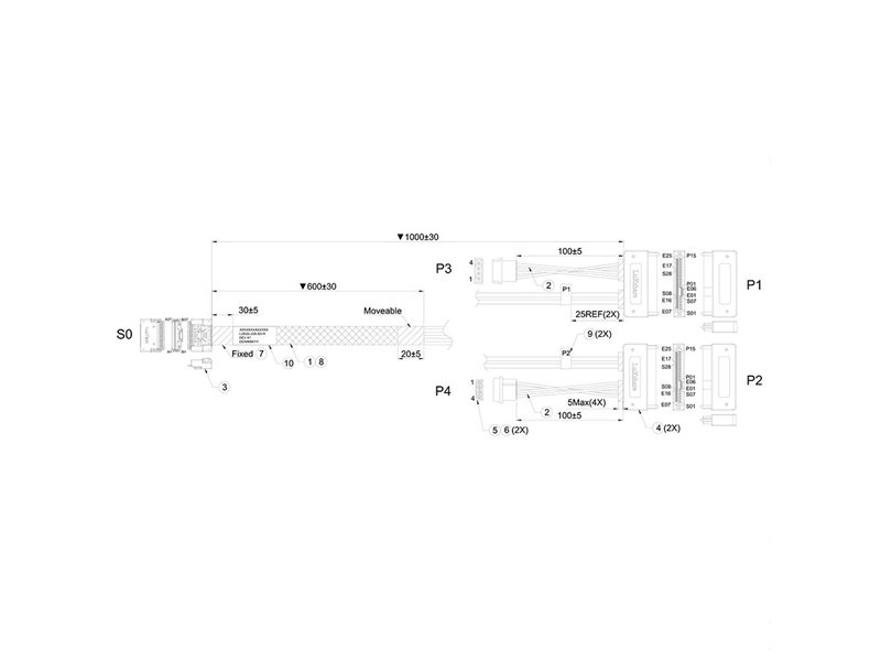 Кабель Luxshare L285SL028-SD-R Slimline SASx8 to 2x U.2 Direct, 1M