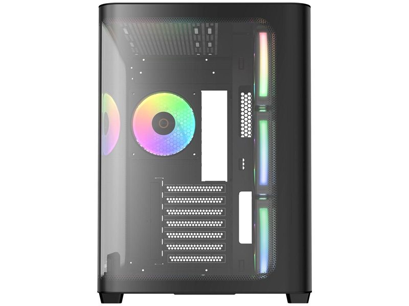 Корпус ПК без блока питания/ Case Ocypus Iota C70 Curve BK ARGB, Midi-Tower, TG, 4x120mm ARGB, 2xUSB-A 3.0 + 1xUSB-C 3.1, ATX, mATX, mITX Black