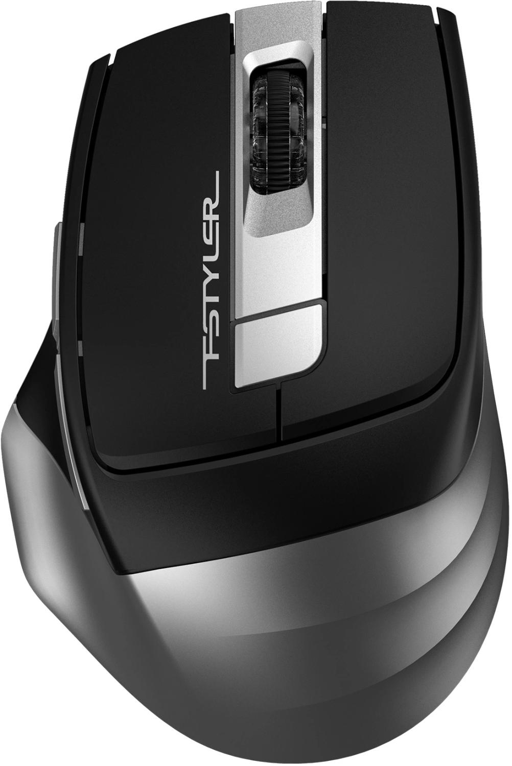 Мышь A4Tech Fstyler FB35 серый оптическая 2000dpi беспров. BT/Radio USB для ноутбука 6but (FB35 SMOKY GREY)