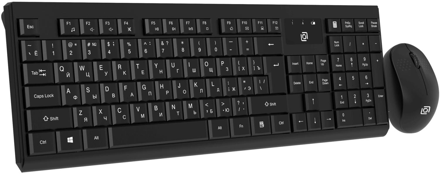 Клавиатура + мышь Оклик S269W клав:черный мышь:черный USB беспроводная slim Multimedia (2070303)