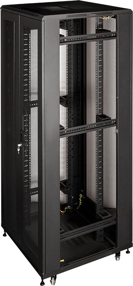 Шкаф серверный Lanmaster Business (TWT-CBB-47U-8X12-P1) напольный 47U 800x1200мм пер.дв.перфор. задн.дв.перфор.2-хст. 2 бок.пан. 800кг черный 1126мм 142.2кг 2277мм IP20 сталь
