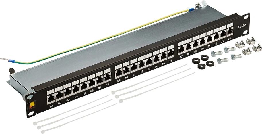 Патч-панель Lanmaster LAN-PPL24S6A 19" 1U 24xRJ45 кат.6A STP