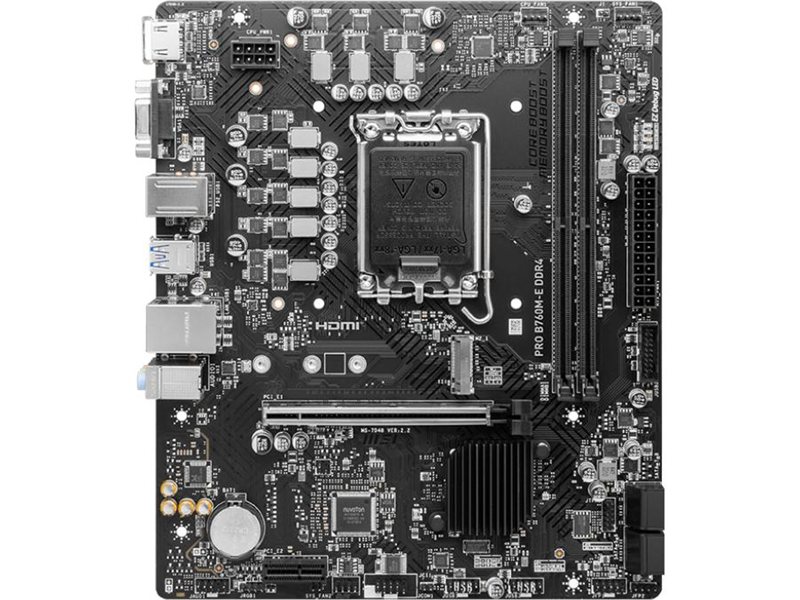 Материнская плата/ MB MSI INTEL B760 s1700, 2xDDR4(64GB), D-SUB/HDMI 1.4, 1xPCIe 4.0x16, 1xPCIe 3.0, 1xLAN, 4xSATA 6Gb/s, 1xM.2, 2xUSB 3.2, 4xUSB 2.0, 1xPS/2, mATX