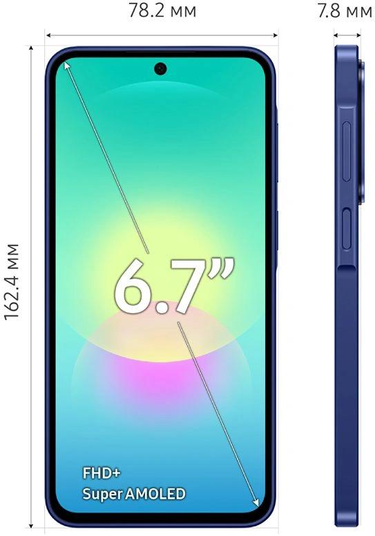Смартфон Samsung SM-A276B Galaxy A27 5G 256Gb 8Gb синий моноблок 3G 4G 2Sim 6.7" 1080x2340 Android 16 50Mpix 802.11 a/b/g/n/ac NFC GPS GSM900/1800 GSM1900 Protect microSD max2048Gb