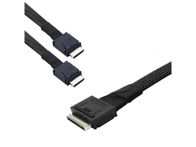 Кабель Amphenol RML80-0249/RML42-0249 Cable OcuLink SFF8611 8i to 2x SFF8611 4i, length= 80cm, OEM