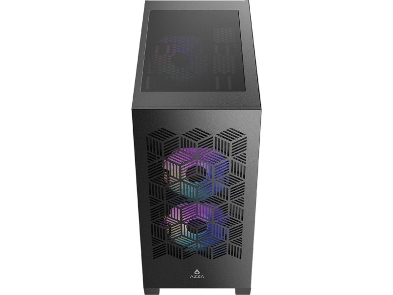 Корпус Azza AEROHEX-M черный без БП mATX 8x120mm 2x140mm 1xUSB2.0 2xUSB3.0 audio bott PSU