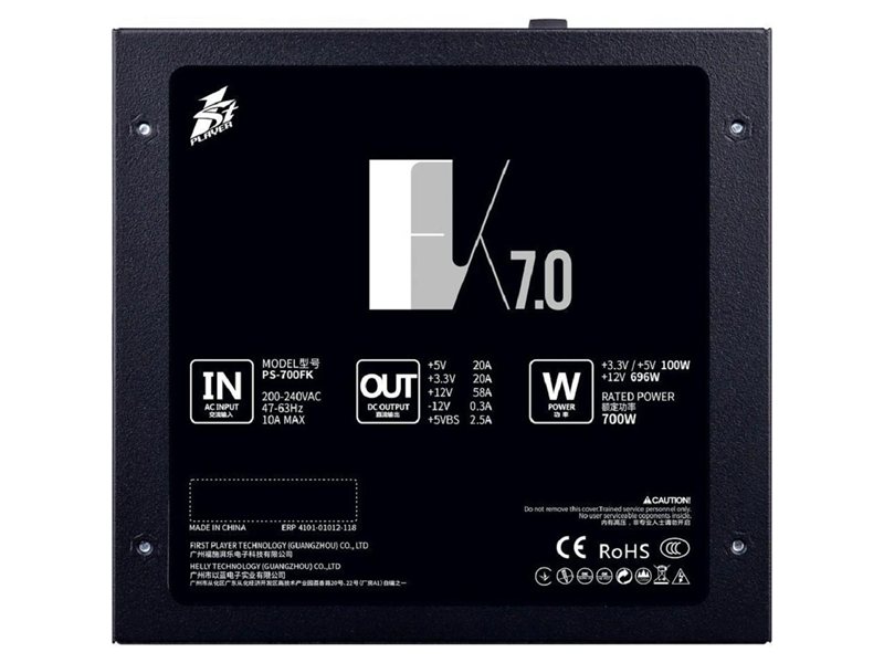 1STPLAYER FK 750W / ATX 2.4, APFC, 120mm fan / PS-750FK