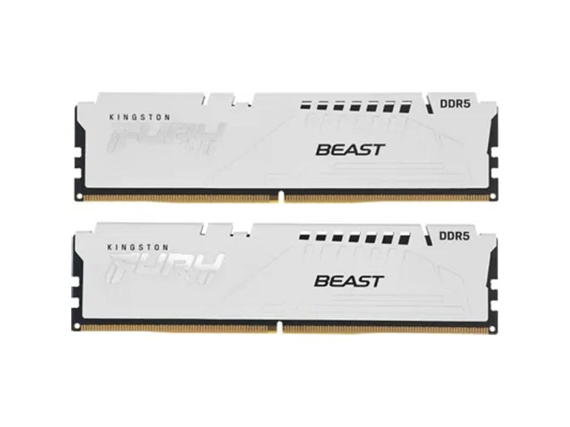 Kingston DDR5 DIMM 32GB (2x16GB) 6000MT/s CL36 FURY Beast White EXPO Non-ECC Unbuffered (Kit of 2) 1RX8 36-44-44 1.35V 288-pin 16Gbit