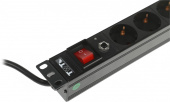 Блок распределения питания Lanmaster TWT-PDU19-16A8P-1.8 гор.размещ. 8xSchuko базовые 16A Schuko 1.8м