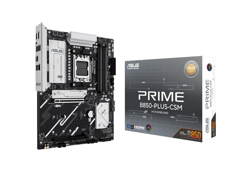 Материнская плата Asus PRIME B850-PLUS-CSM SocketAM5 AMD B850 4xDDR5 ATX AC`97 8ch(7.1) 2.5Gg RAID+HDMI+DP