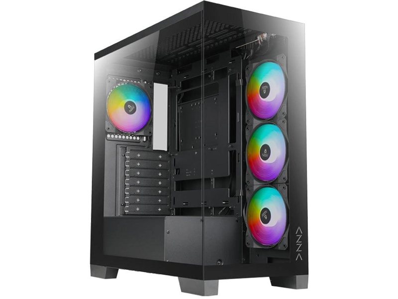 Корпус Azza COVE черный без БП ATX 6x120mm 2x140mm 1xUSB2.0 1xUSB3.0 audio bott PSU