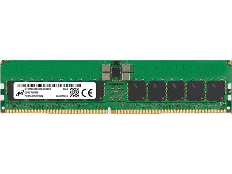 Оперативная память Micron DDR5 RDIMM 32GB 2Rx8 5600 MHz ECC Registered MTC20F2085S1RC56BD1, 1 year, OEM, New Original