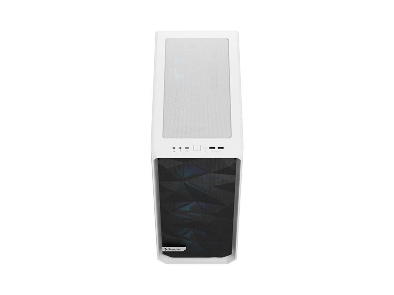 Корпус ПК без блока питания/ Case Fractal Design Meshify 2 Compact RGB TG Light Tint, Midi-Tower, 4x120mm RGB, 2xUSB-A 3.2 + 1xUSB 3.2 Type-C ATX, mATX, mITX White
