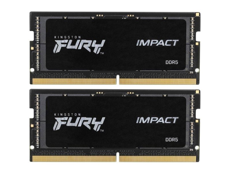 Оперативная память Kingston DDR5 32GB 6400MT/s CL38 1,35V SODIMM kit (2x16GB) FURY Impact PnP