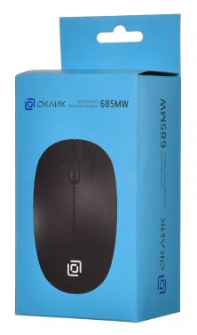 Мышь Оклик 685MW черный оптическая 1200dpi беспров. USB для ноутбука 3but (1058946)